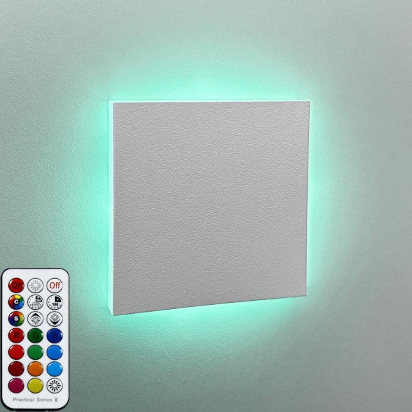 Treppenbeleuchtung Eckig in Weiß inkl. 3W LED RGB Farbwechsel flach HO