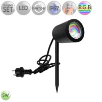 IP67 Garten Erdspießstrahler Erdspießleuchte inkl. 3W LED GU10 RGB dimmbar HO