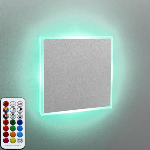 Treppenbeleuchtung Eckig in Weiß Randbeleuchtung inkl. 3W LED RGB Farbwechsel flach HO