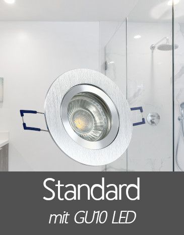 Bad Einbaustrahler mit Standard GU10 LED